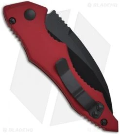 Microtech Kestrel Red Tactical Automatic Knife (3.95" Black Serr) 131-2RD -Spyderco Sales Store microtech kestrel red 131 1rd back 1