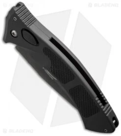 Microtech Amphibian Automatic Knife (3.5" Black Serr) 08/2002 -Spyderco Sales Store microtech used amphibian black serr 08 2 bottom cm