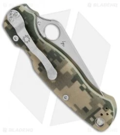 Spyderco Paramilitary 2 Knife Digi Camo (3.4" Satin S45VN) C81GPCMO2 -Spyderco Sales Store spyderco PM2 digi camo G10 satin C81GPCMO2 BHQ 7946 er side