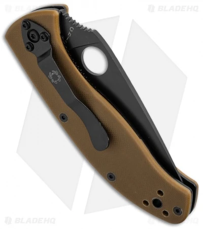 Spyderco Tenacious Liner Lock Knife Brown G-10 (3.39" Black) C122GPBBN 2 Spyderco Tenacious Liner Lock Knife Brown G-10 (3.39" Black) C122GPBBN - Image 2