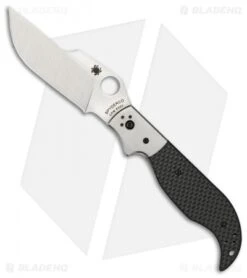 Spyderco Navaja Knife W/ Carbon Fiber (3.875" Satin Plain) C147CFP
