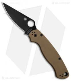Spyderco Paramilitary 2 Knife Brown G-10 (3.4" Black S35VN) C81GPBNBK2