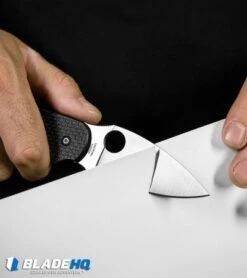 Spyderco Sage 5 Compression Lock Knife Carbon Fiber/G-10 (3" Satin) C123CFPCL -Spyderco Sales Store spyderco sage 5 cf c123cfpcl BHQ 36444 dl cut test small