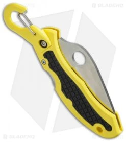 Spyderco Snap-It Salt Knife Yellow FRN (2.9" Satin Full Serr) C26SYL -Spyderco Sales Store spyderco snap it h1 ser c26syl side cm