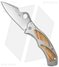 Spyderco Volpe Frame Lock Knife Stainless Steel/Olivewood (3.4" Satin) C99P