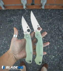 Spyderco M4 Military Knife Natural G-10 (4" Satin) C36GM4P Exclusive -Spyderco Sales Store spyerdo military jade m4 C36GM4P BHQ 37116 dl 10